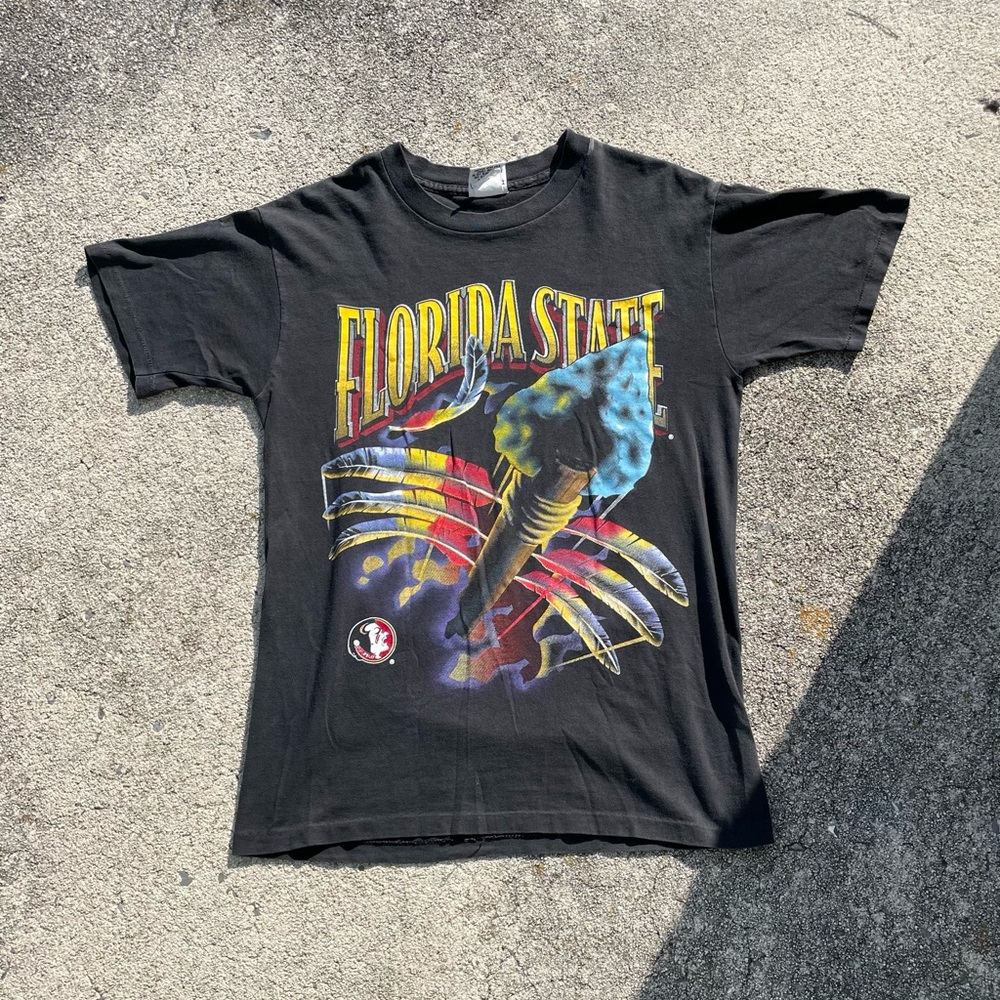 Vintage Florida State Seminoles Single Stitch Nutmeg Shirt FSU NCAA Double Sided